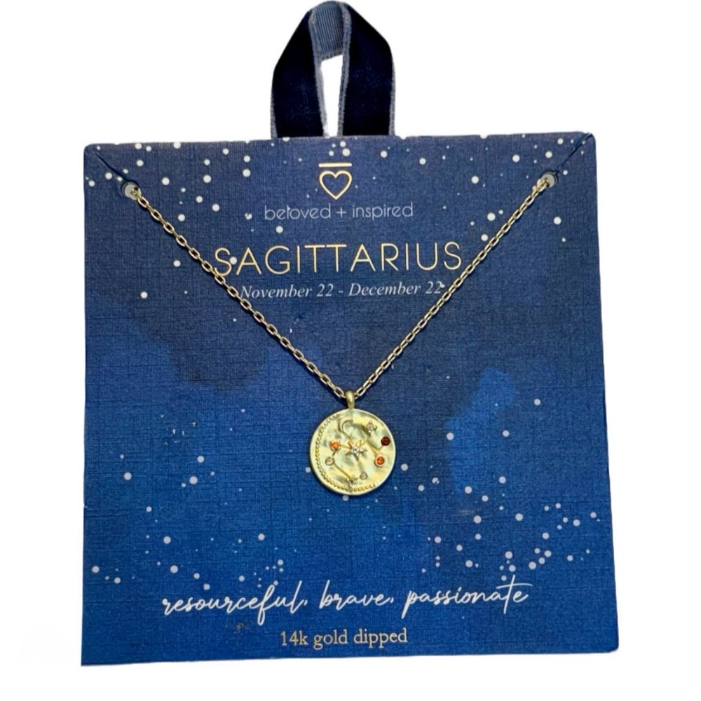 NWT Beloved + Inspired Sagittarius Pendant Necklace Gifts Stocking Stuffer‎